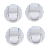Maxbell 4x D Rings Patch PVC Deck Accessories Cord Buckles for Boat Dinghy Surfboard white