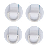 Maxbell 4x D Rings Patch PVC Deck Accessories Cord Buckles for Boat Dinghy Surfboard white