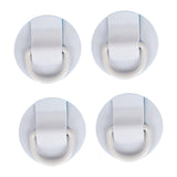 Maxbell 4x D Rings Patch PVC Deck Accessories Cord Buckles for Boat Dinghy Surfboard white