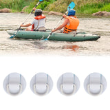 Maxbell 4x D Rings Patch PVC Deck Accessories Cord Buckles for Boat Dinghy Surfboard white