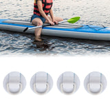 Maxbell 4x D Rings Patch PVC Deck Accessories Cord Buckles for Boat Dinghy Surfboard white
