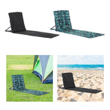 Maxbell Foldable Floor Beach Chair Outdoor Sunbathing Chaise Lounge for Park Camping black