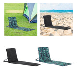 Maxbell Foldable Floor Beach Chair Outdoor Sunbathing Chaise Lounge for Park Camping black