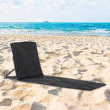 Maxbell Foldable Floor Beach Chair Outdoor Sunbathing Chaise Lounge for Park Camping black