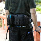 Maxbell Fishing Tackle Bag Rod Holder Fishing Gears Storage Bag for Trekking Camping Black