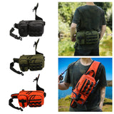 Maxbell Fishing Tackle Bag Rod Holder Fishing Gears Storage Bag for Trekking Camping Black