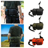 Maxbell Fishing Tackle Bag Rod Holder Fishing Gears Storage Bag for Trekking Camping Black