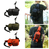 Maxbell Fishing Tackle Bag Rod Holder Fishing Gears Storage Bag for Trekking Camping Black