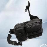 Maxbell Fishing Tackle Bag Rod Holder Fishing Gears Storage Bag for Trekking Camping Black