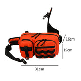 Maxbell Fishing Tackle Bag Rod Holder Fishing Gears Storage Bag for Trekking Camping Orange