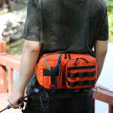 Maxbell Fishing Tackle Bag Rod Holder Fishing Gears Storage Bag for Trekking Camping Orange