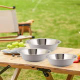 Maxbell 3Pcs Stainless Steel Mixing Bowls Outdoor Tableware for Kitchen Refrigerator