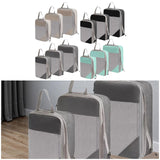 Maxbell 3Pcs Compression Packing Cubes Compression Storage Bags for Vacation Outdoor Beige