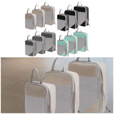 Maxbell 3Pcs Compression Packing Cubes Compression Storage Bags for Vacation Outdoor Beige