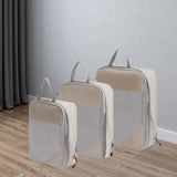Maxbell 3Pcs Compression Packing Cubes Compression Storage Bags for Vacation Outdoor Beige