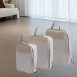 Maxbell 3Pcs Compression Packing Cubes Compression Storage Bags for Vacation Outdoor Beige