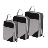 Maxbell 3Pcs Compression Packing Cubes Compression Storage Bags for Vacation Outdoor Black