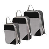 Maxbell 3Pcs Compression Packing Cubes Compression Storage Bags for Vacation Outdoor Black