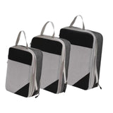 Maxbell 3Pcs Compression Packing Cubes Compression Storage Bags for Vacation Outdoor Black