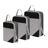 Maxbell 3Pcs Compression Packing Cubes Compression Storage Bags for Vacation Outdoor Black