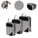 Maxbell 3Pcs Compression Packing Cubes Compression Storage Bags for Vacation Outdoor Black