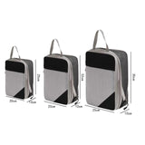 Maxbell 3Pcs Compression Packing Cubes Compression Storage Bags for Vacation Outdoor Black