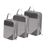 Maxbell Maxbell 3Pcs Compression Packing Cubes Compression Storage Bags for Vacation Outdoor Gray