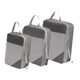 Maxbell Maxbell 3Pcs Compression Packing Cubes Compression Storage Bags for Vacation Outdoor Gray