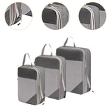 Maxbell Maxbell 3Pcs Compression Packing Cubes Compression Storage Bags for Vacation Outdoor Gray