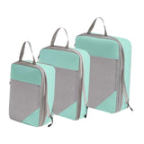 Maxbell 3Pcs Compression Packing Cubes Compression Storage Bags for Vacation Outdoor Blue