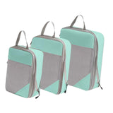 Maxbell 3Pcs Compression Packing Cubes Compression Storage Bags for Vacation Outdoor Blue