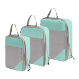 Maxbell 3Pcs Compression Packing Cubes Compression Storage Bags for Vacation Outdoor Blue