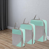 Maxbell 3Pcs Compression Packing Cubes Compression Storage Bags for Vacation Outdoor Blue