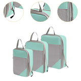 Maxbell 3Pcs Compression Packing Cubes Compression Storage Bags for Vacation Outdoor Blue