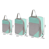 Maxbell 3Pcs Compression Packing Cubes Compression Storage Bags for Vacation Outdoor Blue