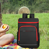 Maxbell Insulated Backpack Accessories Large Traveling Bag for Shopping Picnic Women Black Red