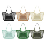 Maxbell Maxbell Mesh Beach Tote Bag Large Capacity Storage Bag for Shopping Vacation Camping Black