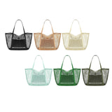 Maxbell Maxbell Mesh Beach Tote Bag Large Capacity Storage Bag for Shopping Vacation Camping Black