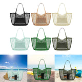 Maxbell Maxbell Mesh Beach Tote Bag Large Capacity Storage Bag for Shopping Vacation Camping Black