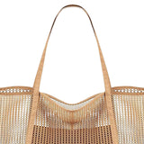Maxbell Maxbell Mesh Beach Tote Bag Large Capacity Storage Bag for Shopping Vacation Camping Khaki