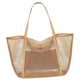 Maxbell Maxbell Mesh Beach Tote Bag Large Capacity Storage Bag for Shopping Vacation Camping Khaki