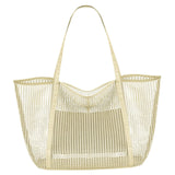 Maxbell Mesh Beach Tote Bag Large Capacity Storage Bag for Shopping Vacation Camping White