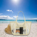 Maxbell Mesh Beach Tote Bag Large Capacity Storage Bag for Shopping Vacation Camping White