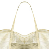 Maxbell Mesh Beach Tote Bag Large Capacity Storage Bag for Shopping Vacation Camping White