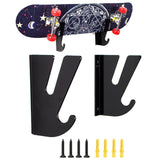 Maxbell Skateboard Wall Mount Display Rack Tool Storage for Skis Kiteboard Snowboard black