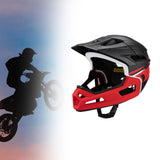 Maxbell Full Face Bike Helmet Protective Helmet Shock Absorbing Mountain Bike Helmet Red Black