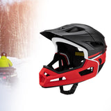 Maxbell Full Face Bike Helmet Protective Helmet Shock Absorbing Mountain Bike Helmet Red Black
