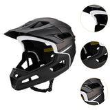 Maxbell Full Face Bike Helmet Protective Helmet Shock Absorbing Mountain Bike Helmet Titanium Black