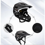 Maxbell Full Face Bike Helmet Protective Helmet Shock Absorbing Mountain Bike Helmet Titanium Black