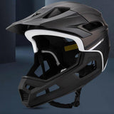 Maxbell Full Face Bike Helmet Protective Helmet Shock Absorbing Mountain Bike Helmet Titanium Black